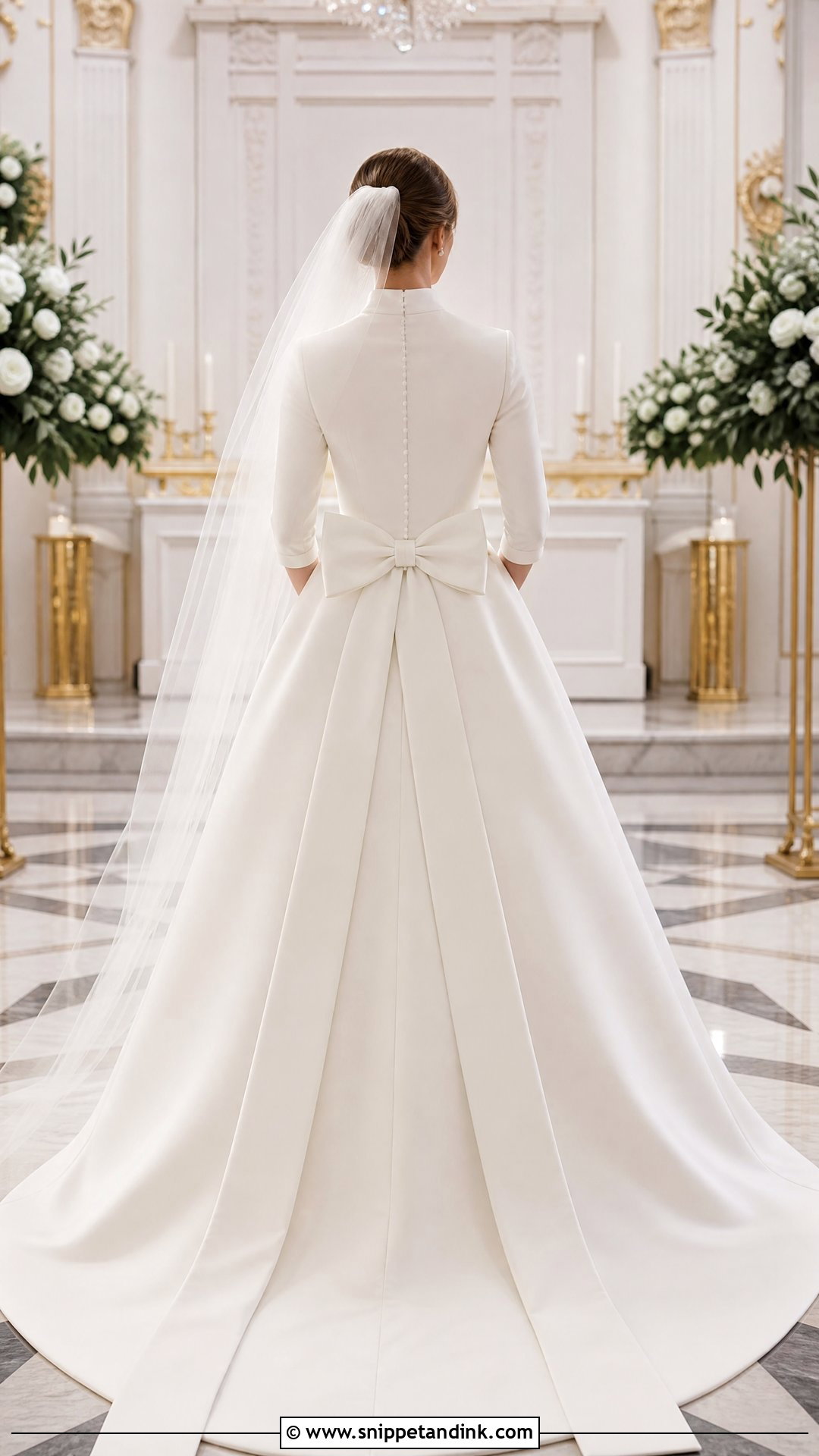 Modest Bow Back Wedding Dress - Snippet and Ink - 25 Modest Old Money Wedding Dress Ideas