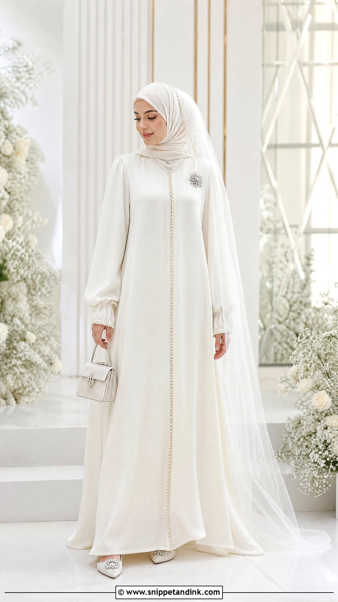 Modest Bridal Abaya Nikah Dress - Snippet and Ink - 20 Nikah Bridal Dress Ideas