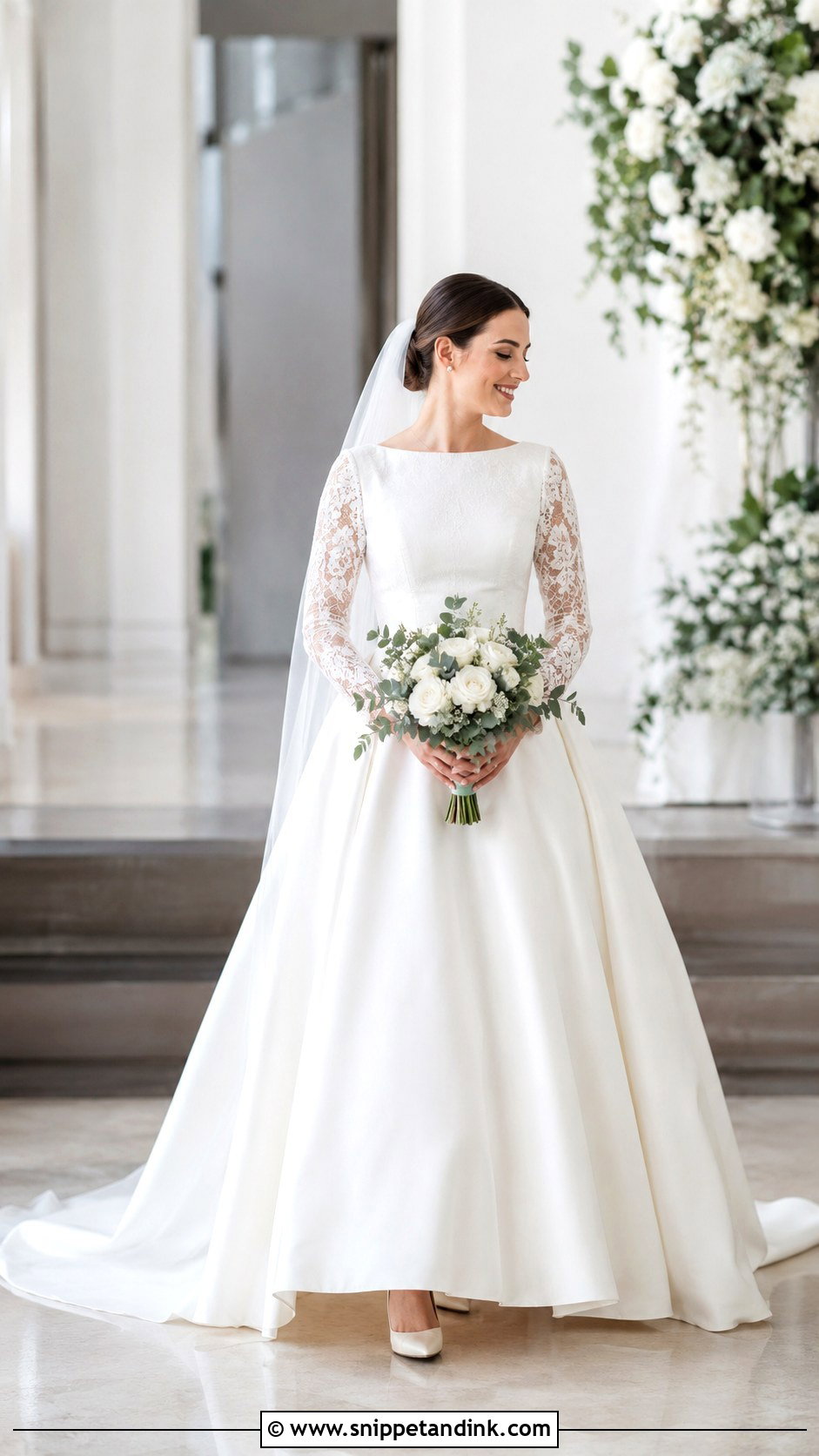 Modest Bridal Ball Gown With Sleeves - Snippet and Ink - 20 Bridal Ball Gowns