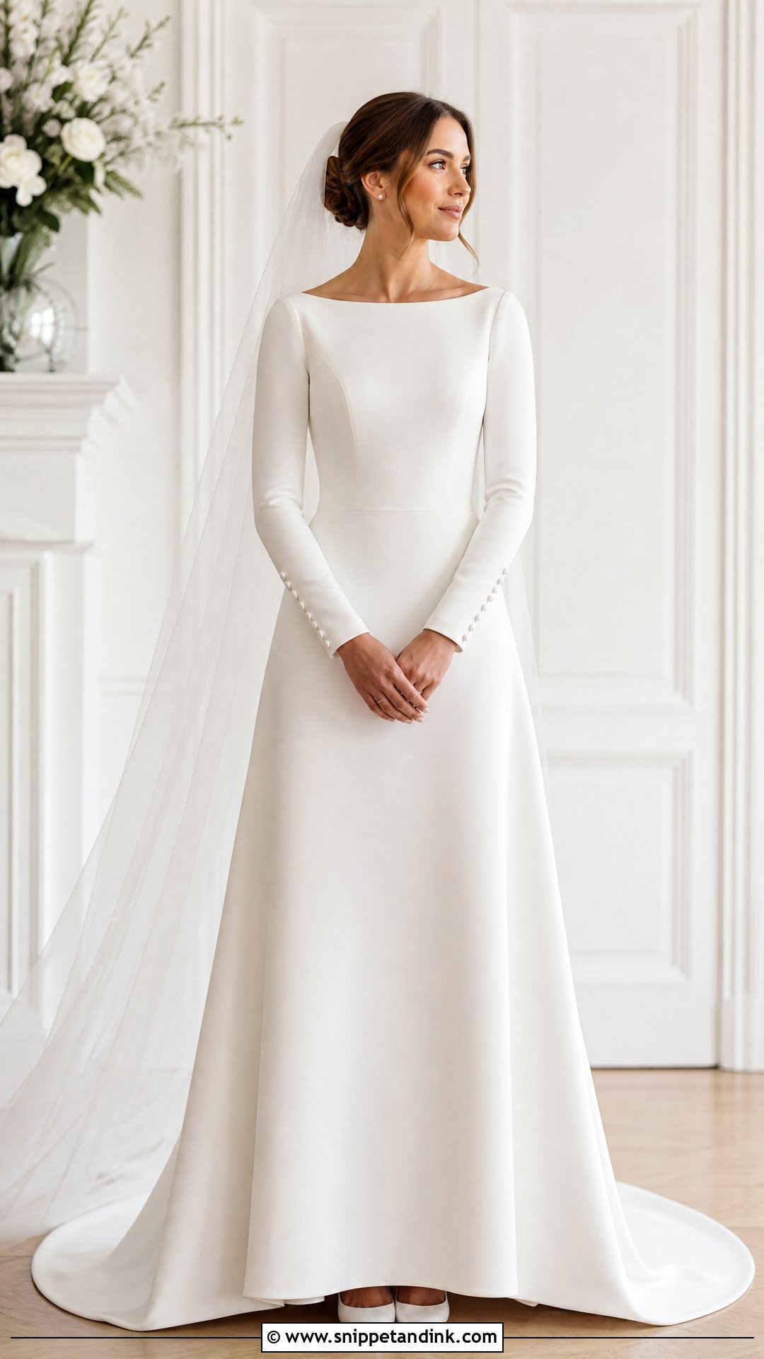 Modest Bridal Dress With Bateau Neck - Snippet and Ink - 25 Modest Bridal Dresses