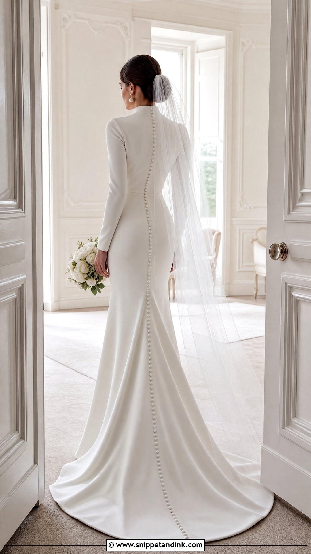 Modest Bridal Dress With Button Back - Snippet and Ink - 25 Modest Bridal Dresses
