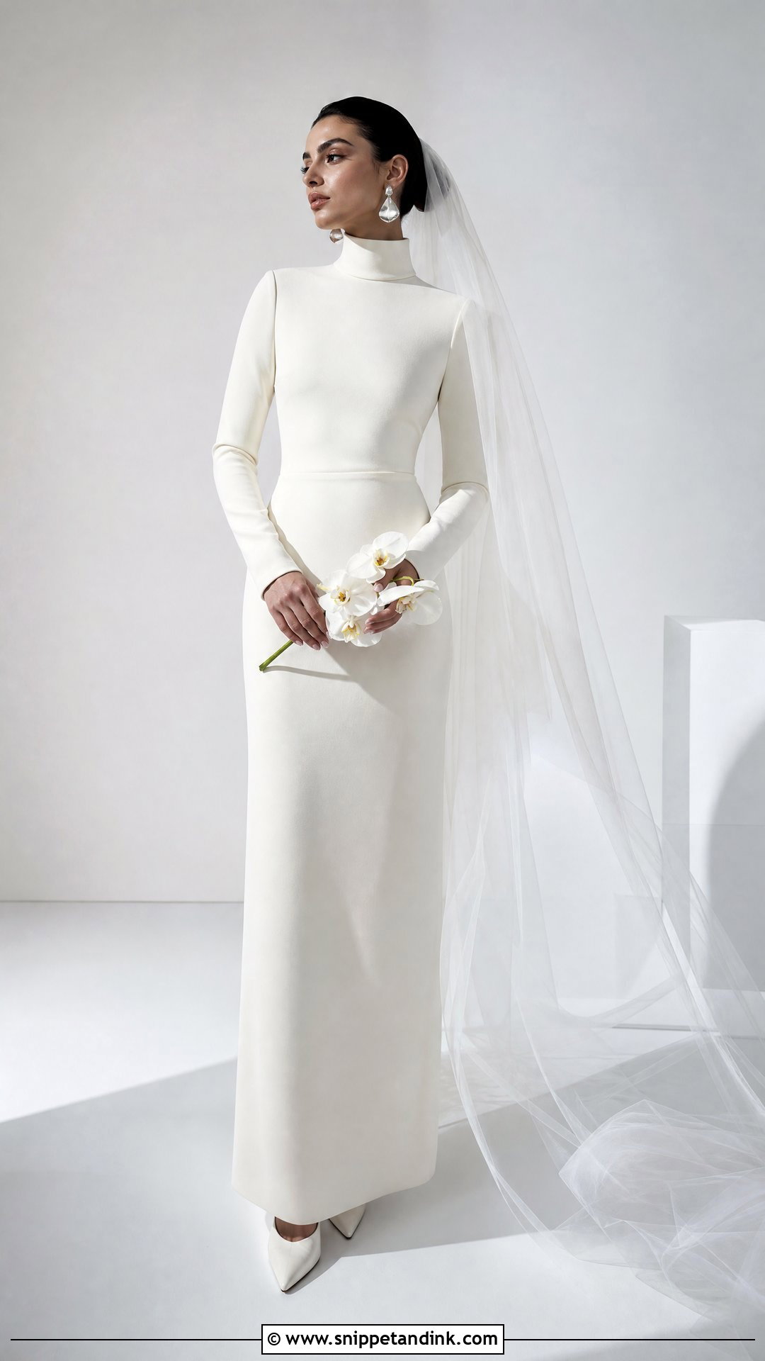 Modest Bridal Dress With Turtleneck - Snippet and Ink - 25 Modest Bridal Dresses