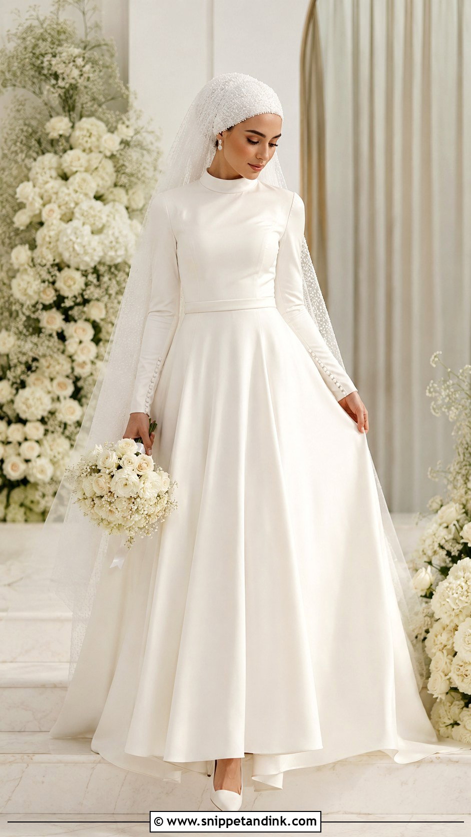 Modest Bridal Gown Outfit - Snippet and Ink - 30 Bridal Wear Ideas