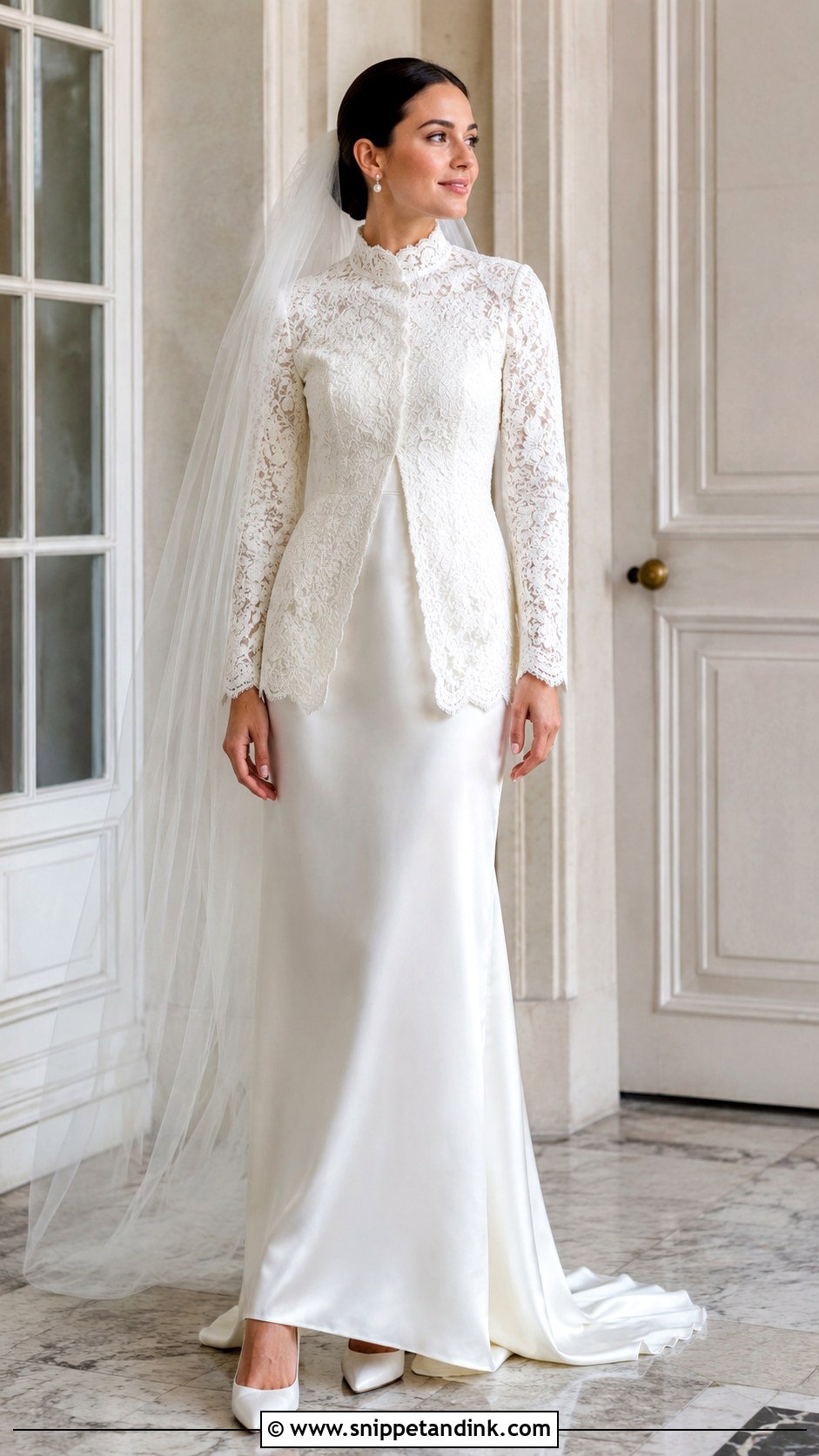 Modest Bridal Gown With Jacket - Snippet and Ink - 30 Modest Bridal Gowns