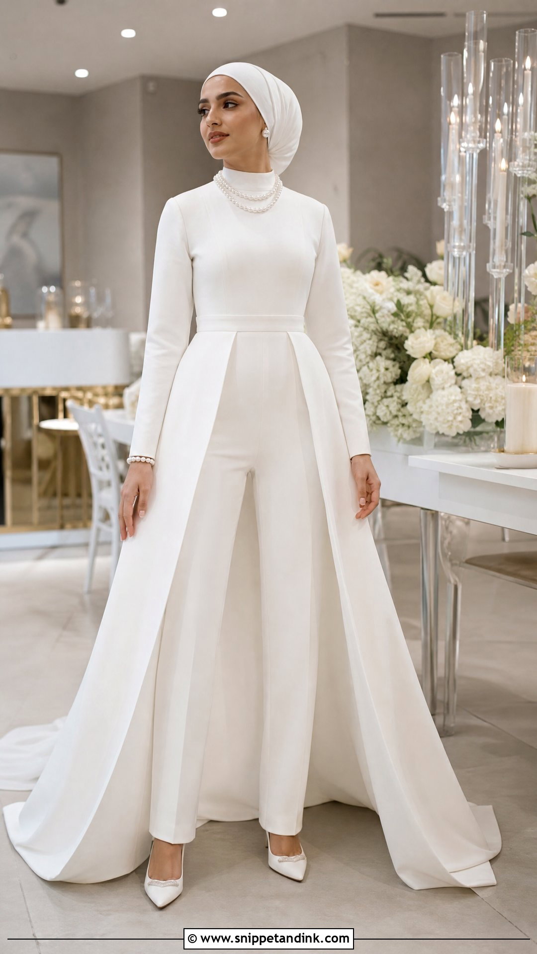 Modest Bridal Jumpsuit - Snippet and Ink - 25 Modest Wedding Ideas