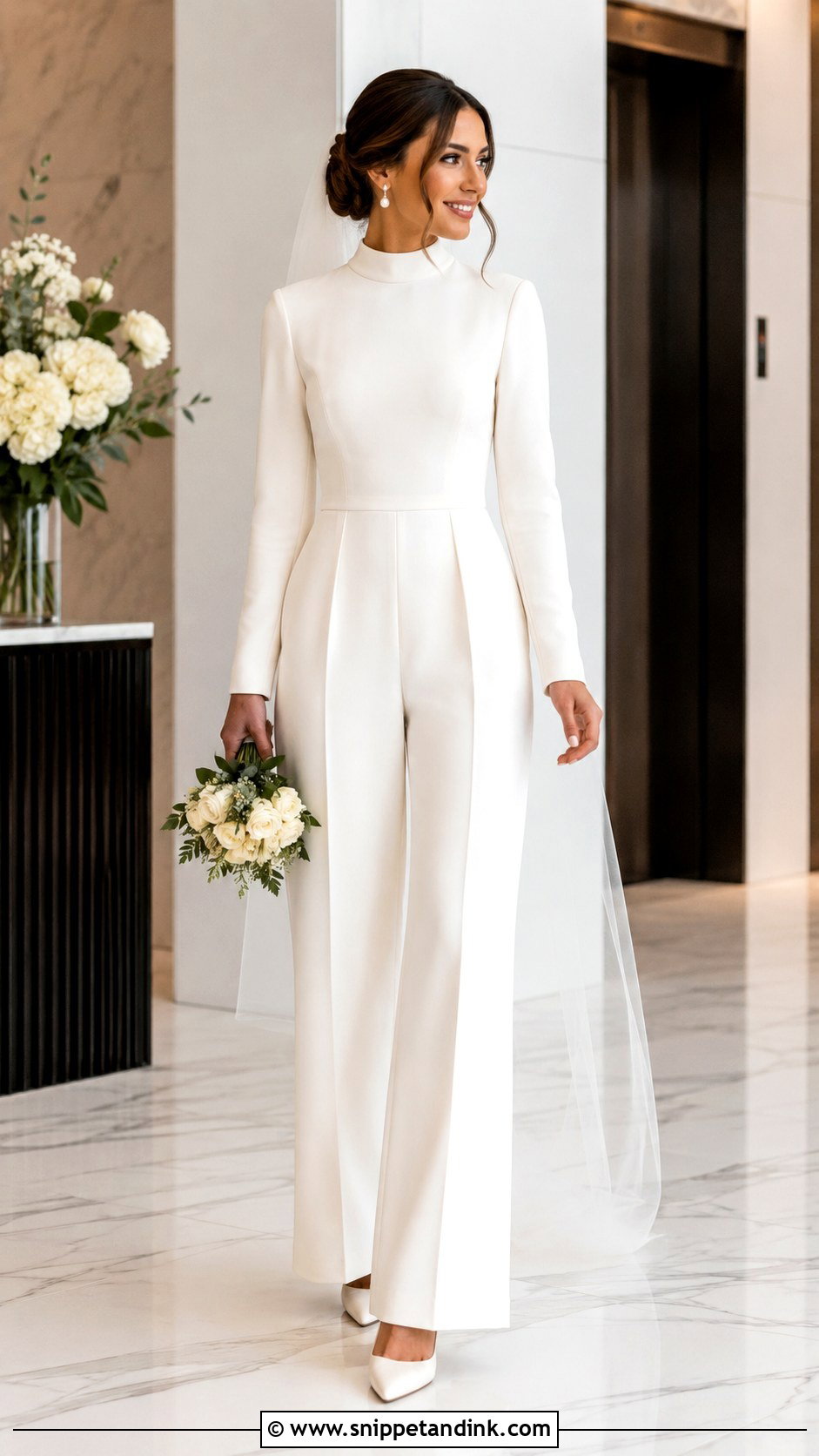 Modest Bridal Jumpsuit - Snippet and Ink - 25 Modest Bridal Ideas
