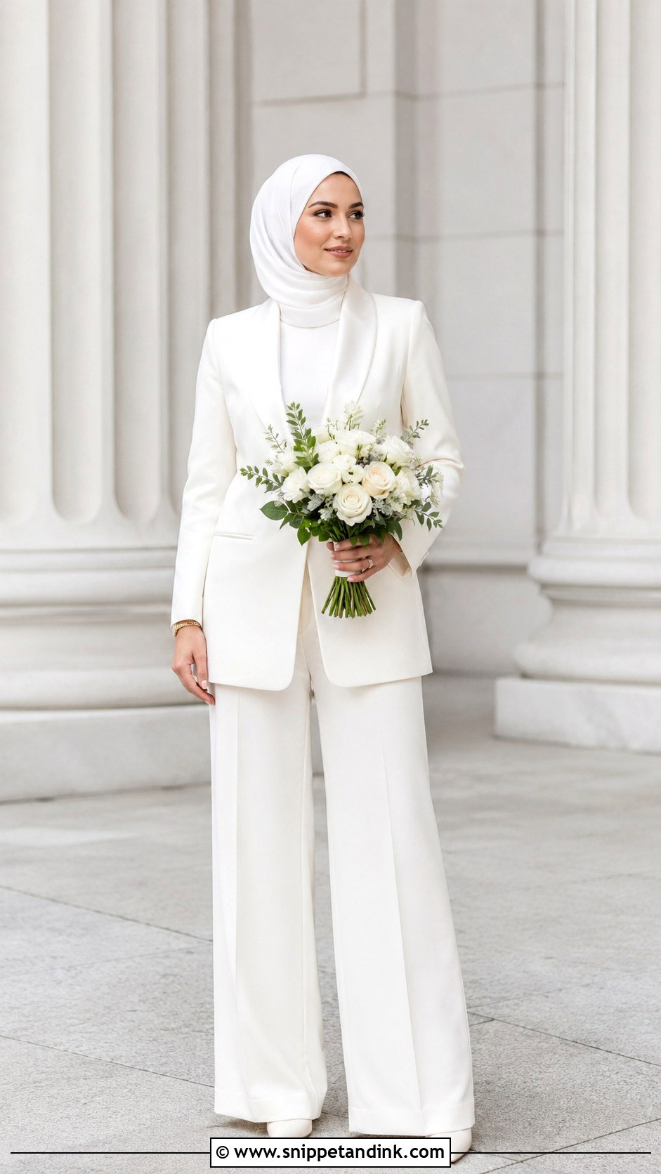 Modest Bridal Suit Hijab - Snippet and Ink - 35 Wedding Dress Hijab Ideas