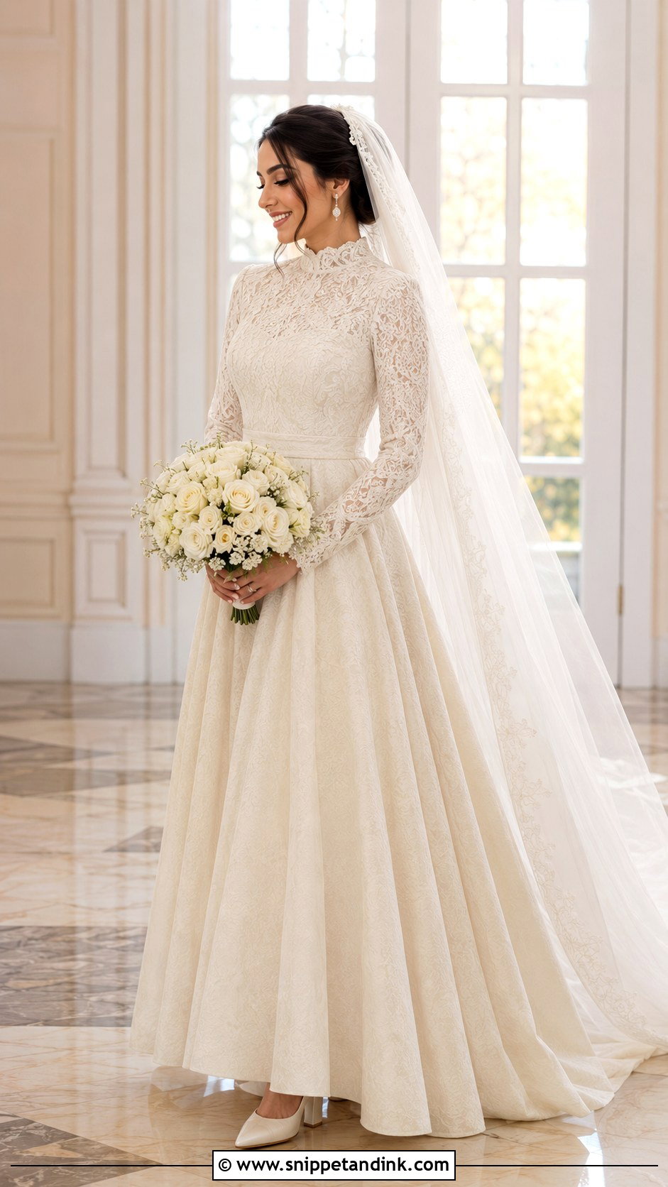 Modest Bride Look - Snippet and Ink - 20 Cute Bride Ideas