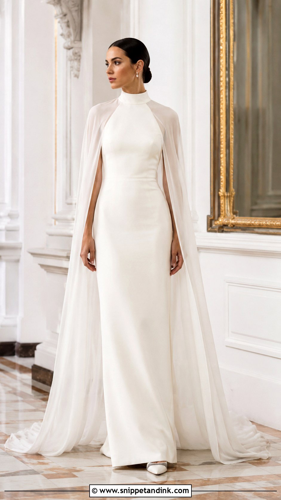 Modest Cape Bridal Gown - Snippet and Ink - 30 Modest Bridal Gowns