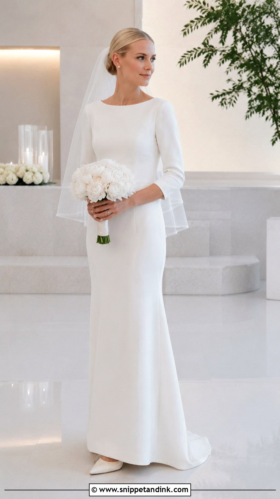 Modest Carolyn Bessette Wedding Dress - Snippet and Ink - 20 Carolyn Bessette Wedding Dress Ideas
