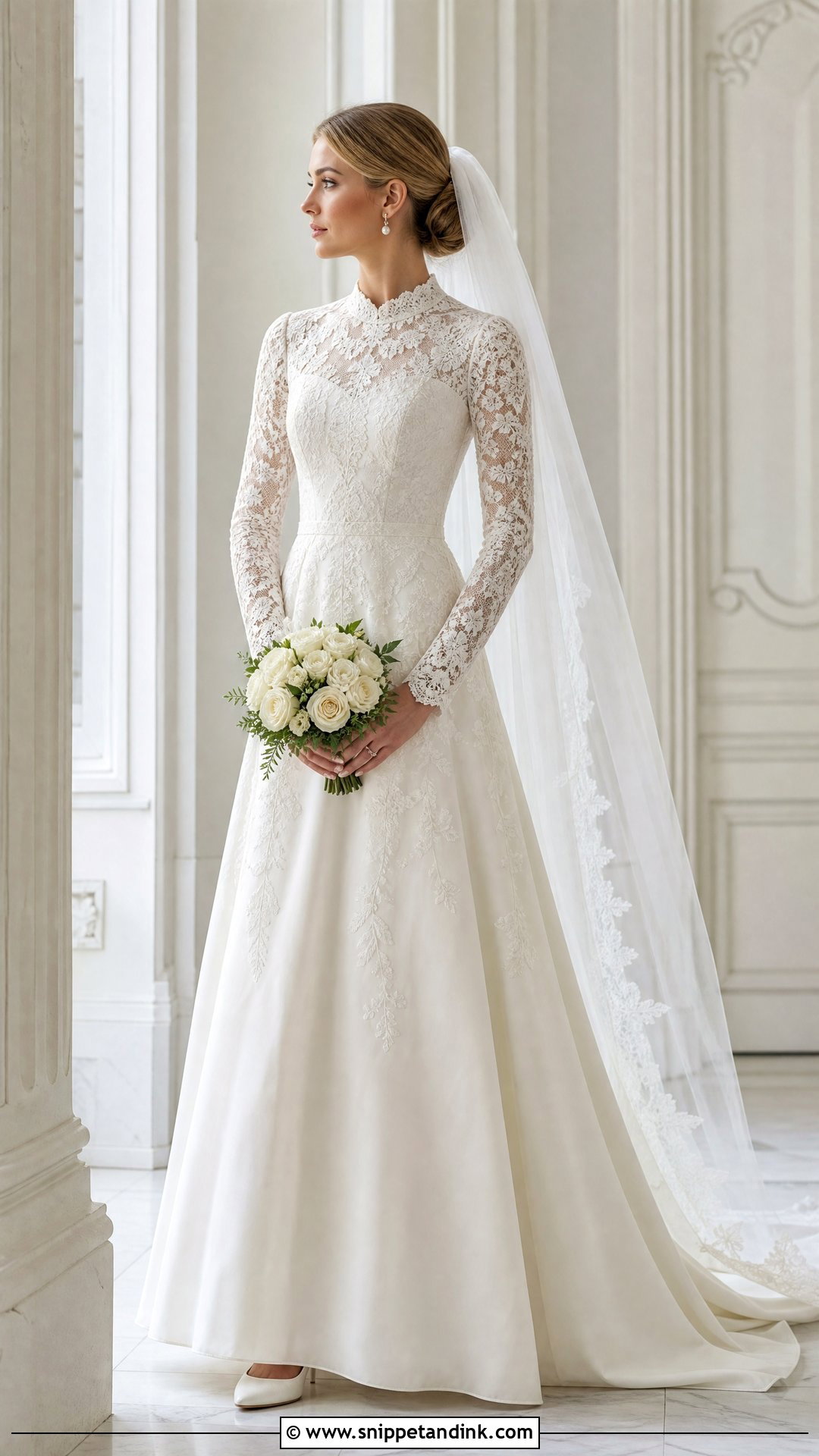 Modest Champagne Wedding Dress - Snippet and Ink - 25 Champagne Wedding Dresses