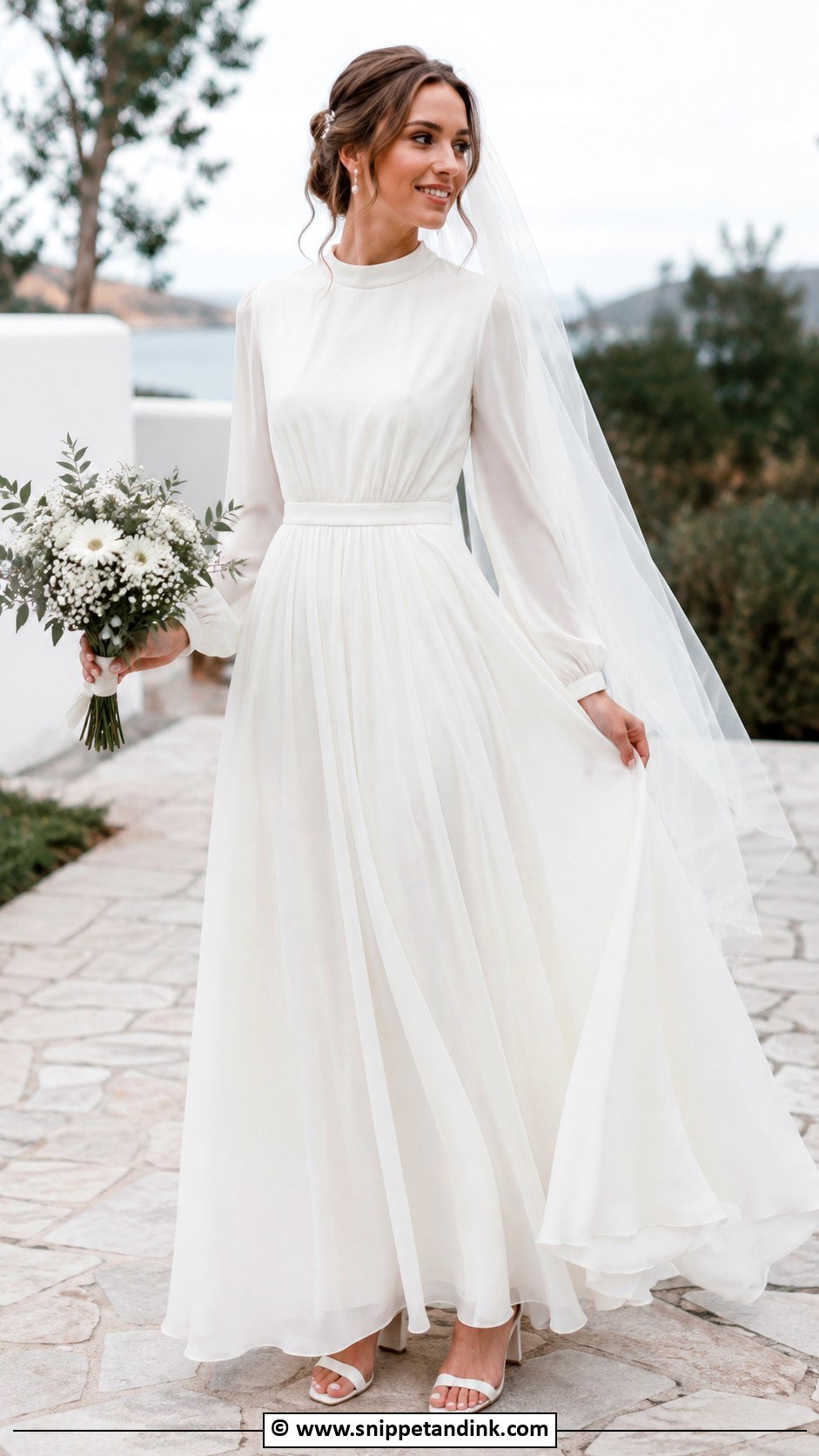 Modest Chiffon Wedding Dress - Snippet and Ink - 30 Conservative Wedding Dress Ideas