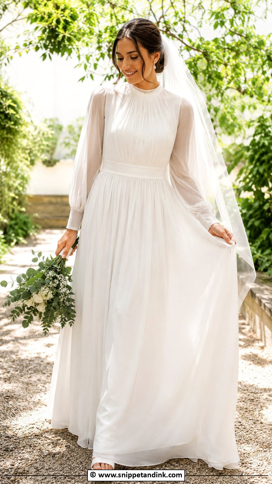 Modest Chiffon Wedding Dress - Snippet and Ink - 30 Modest Wedding Dress Ideas