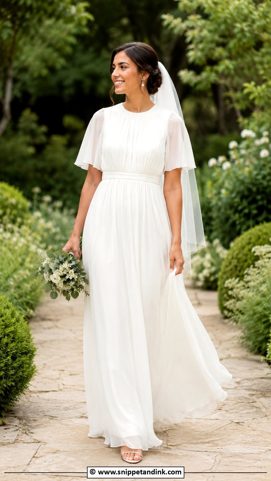 Modest Chiffon Wedding Dress - Snippet and Ink - 25 Elegant Modest Wedding Dresses