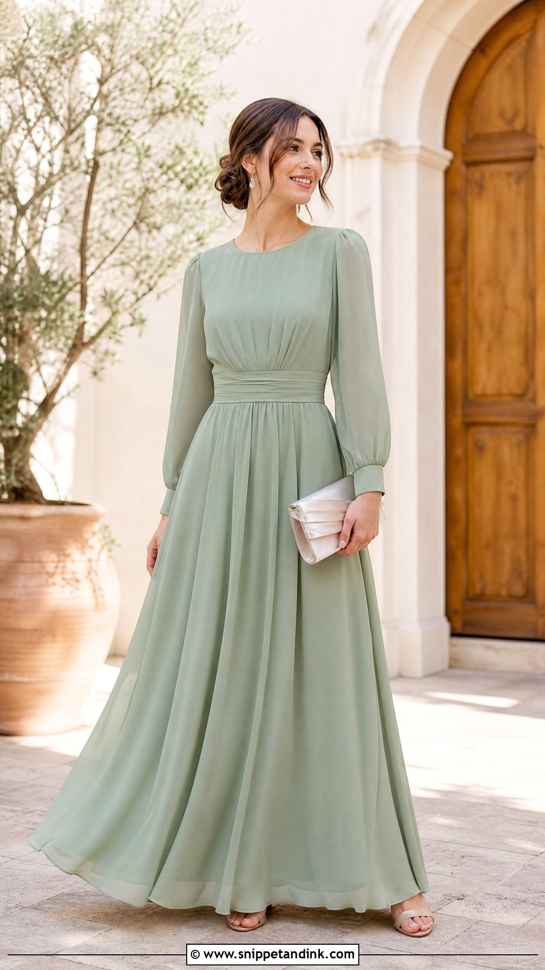 Modest Chiffon Wedding Guest Dress - Snippet and Ink - 25 Modest Wedding Ideas