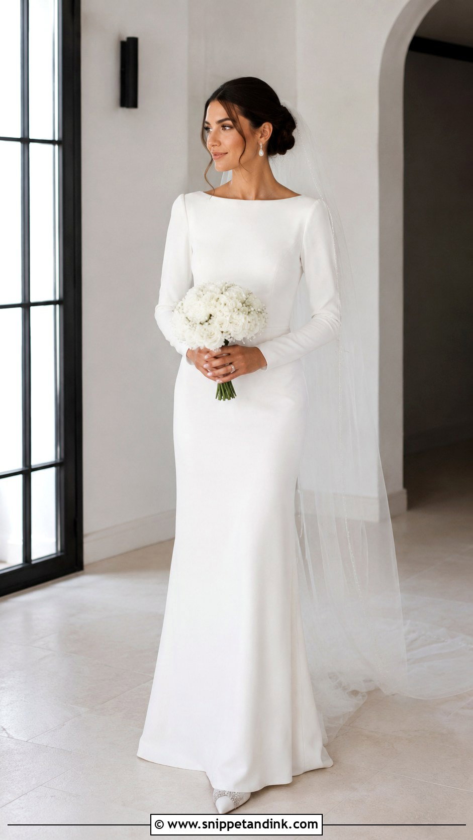 Modest Column Wedding Dress - Snippet and Ink - 25 Simple Modest Wedding Dresses