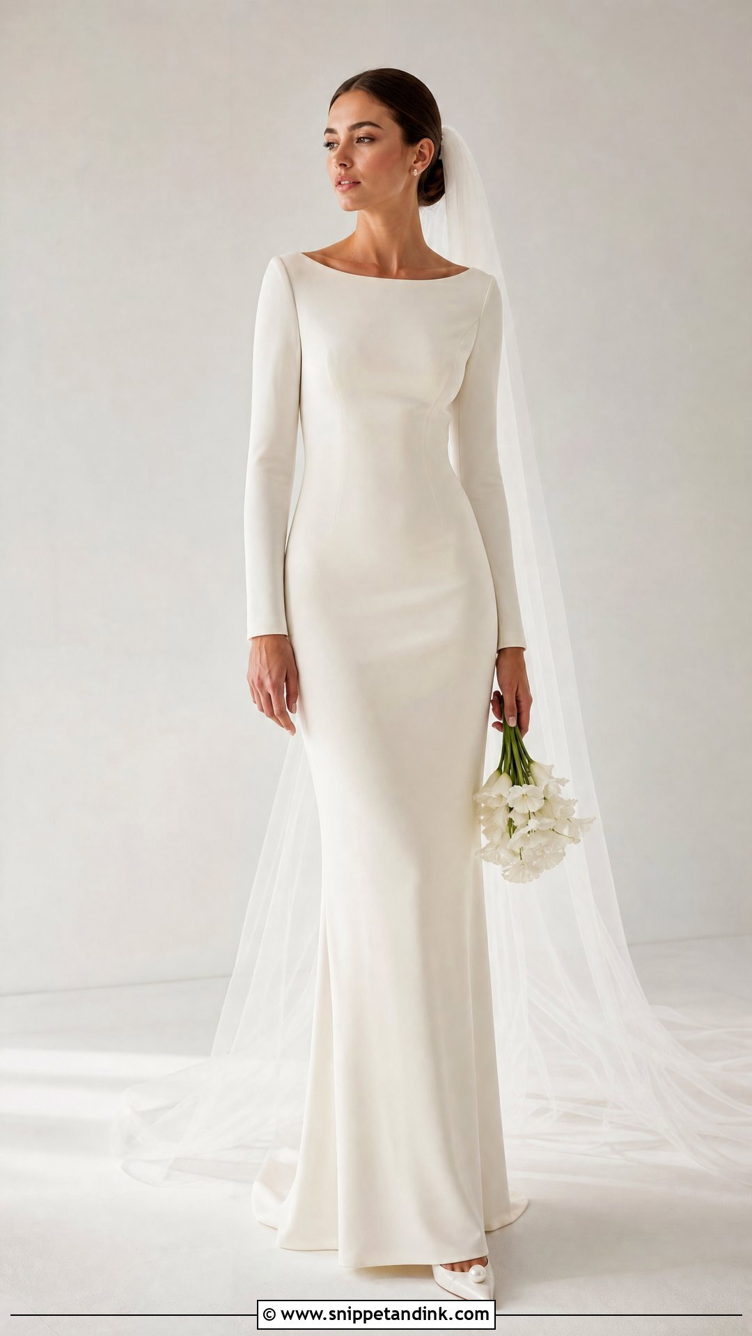 Modest Crepe Bridal Dress - Snippet and Ink - 25 Modest Bridal Dresses