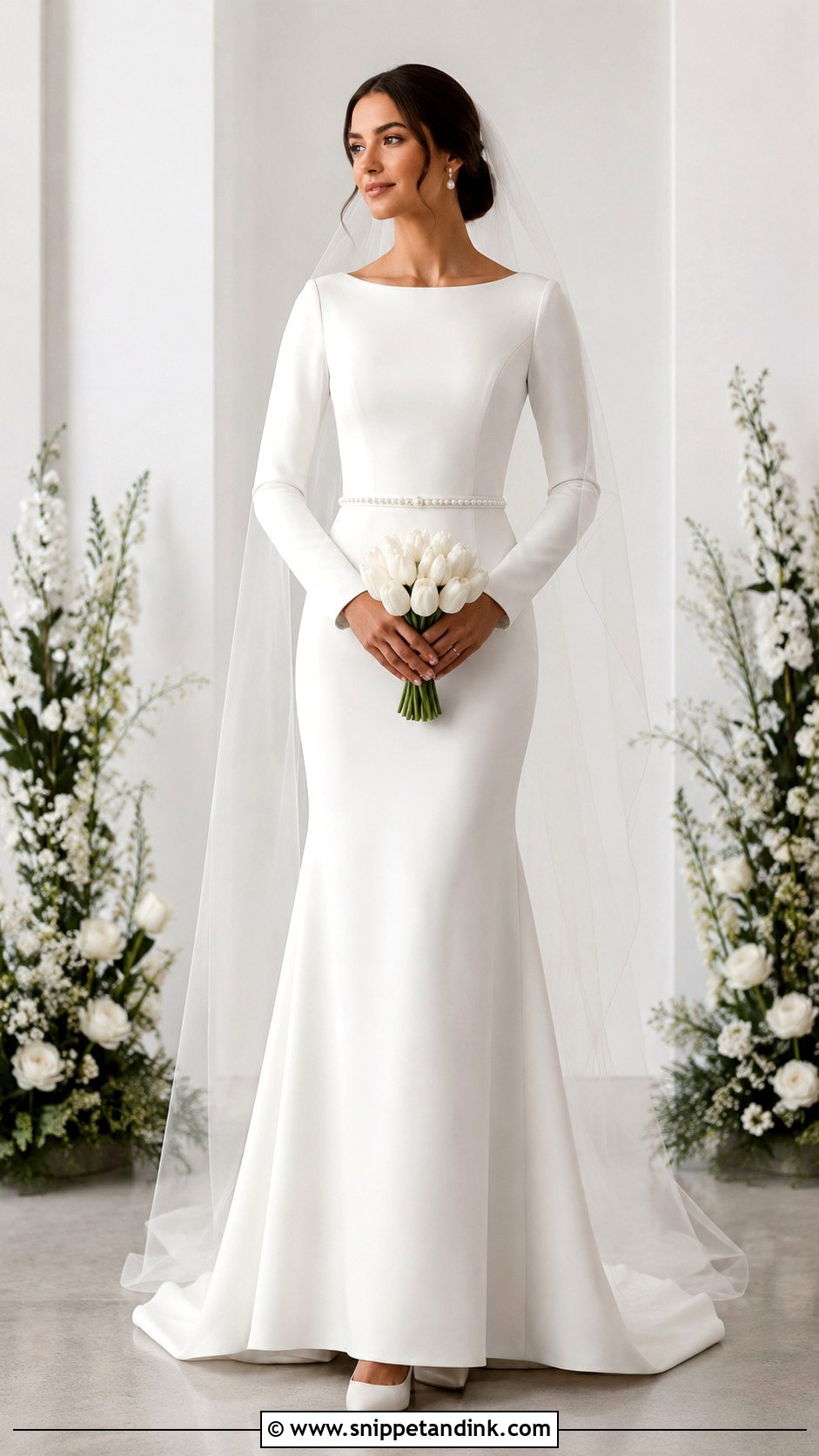 Modest Crepe Christian Wedding Dress - Snippet and Ink - 20 Christian Gowns Wedding Dresses