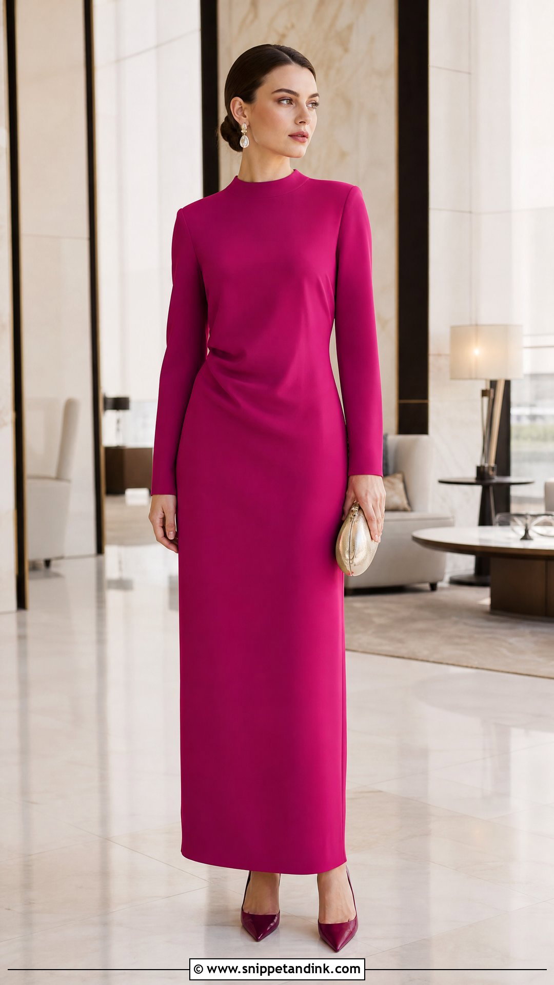Modest Crepe Column Dress for Wedding - Snippet and Ink - 20 Modest Dresses for Wedding