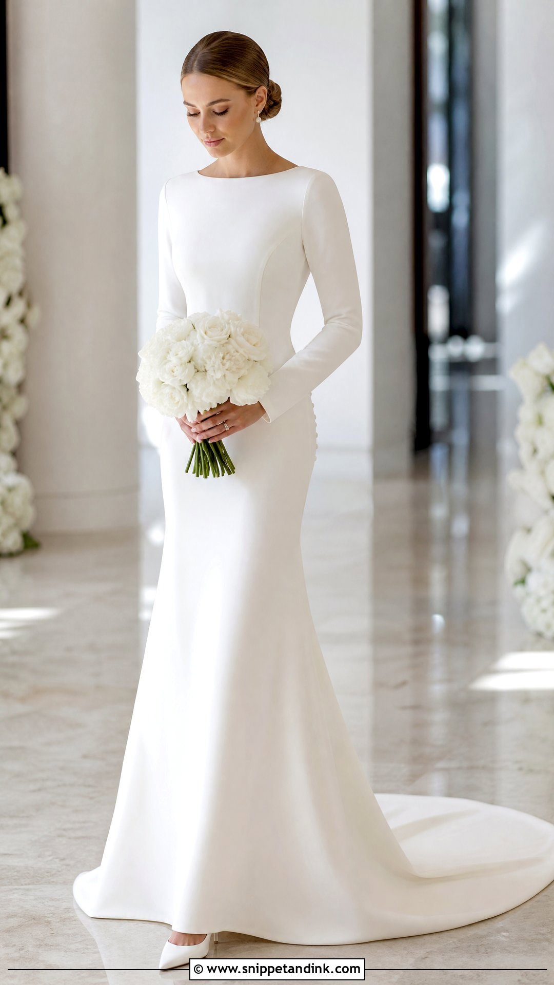 Modest Crepe Wedding Dress - Snippet and Ink - 25 Modest Wedding Ideas