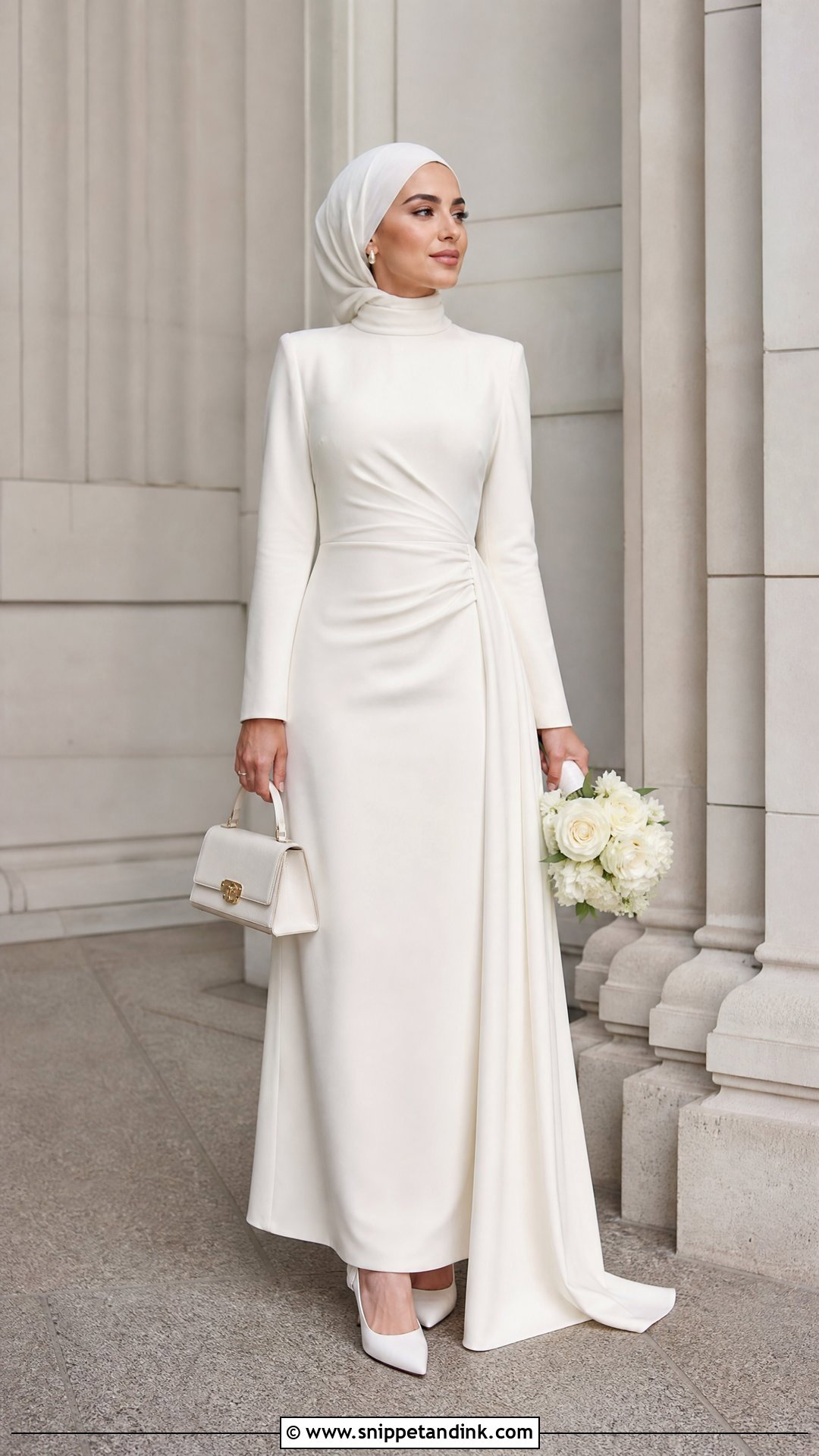Modest Crepe Wedding Dress Hijab - Snippet and Ink - 25 Simple Wedding Dress Hijab Ideas