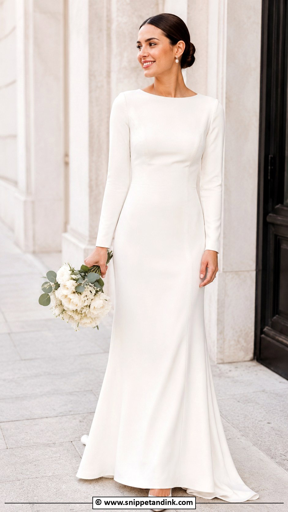 Modest Crepe Wedding Dress - Snippet and Ink - 35 Modest Wedding Dresses