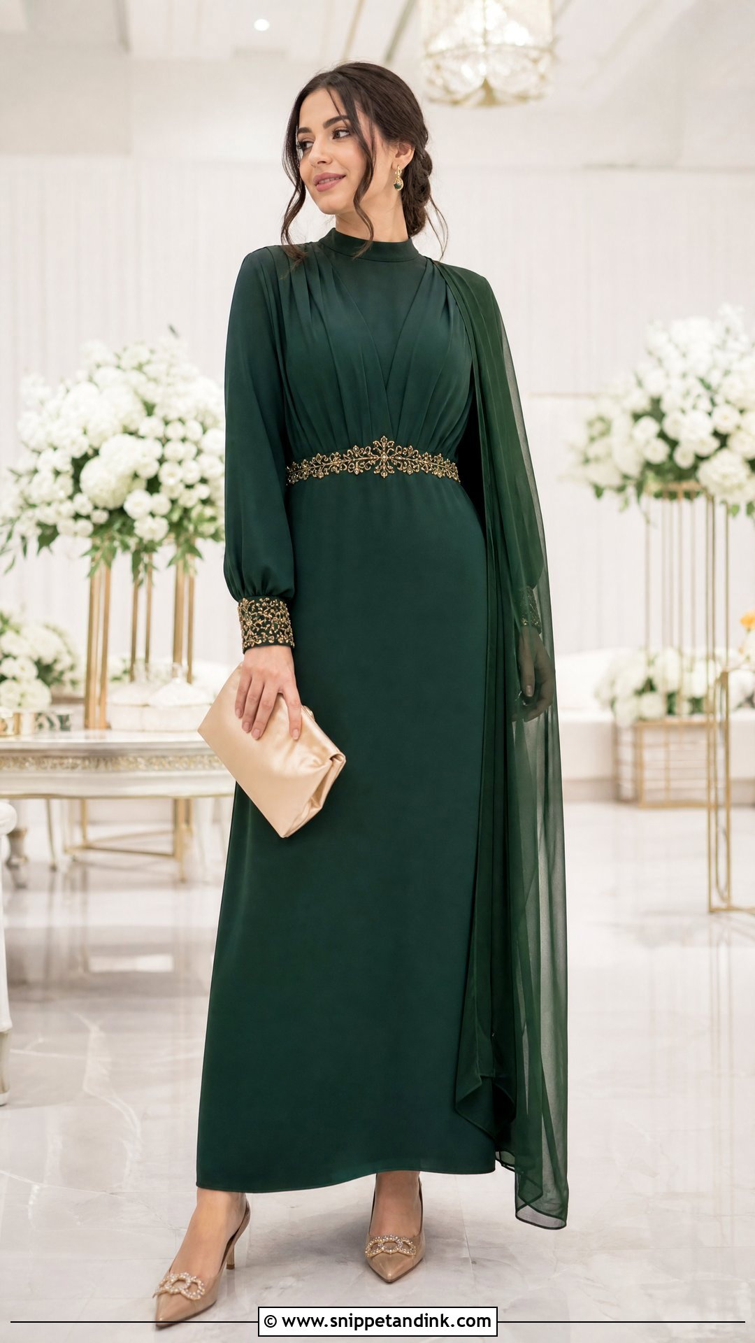 Modest Embellished Wedding Guest Dress - Snippet and Ink - 25 Wedding Wear Dresses
