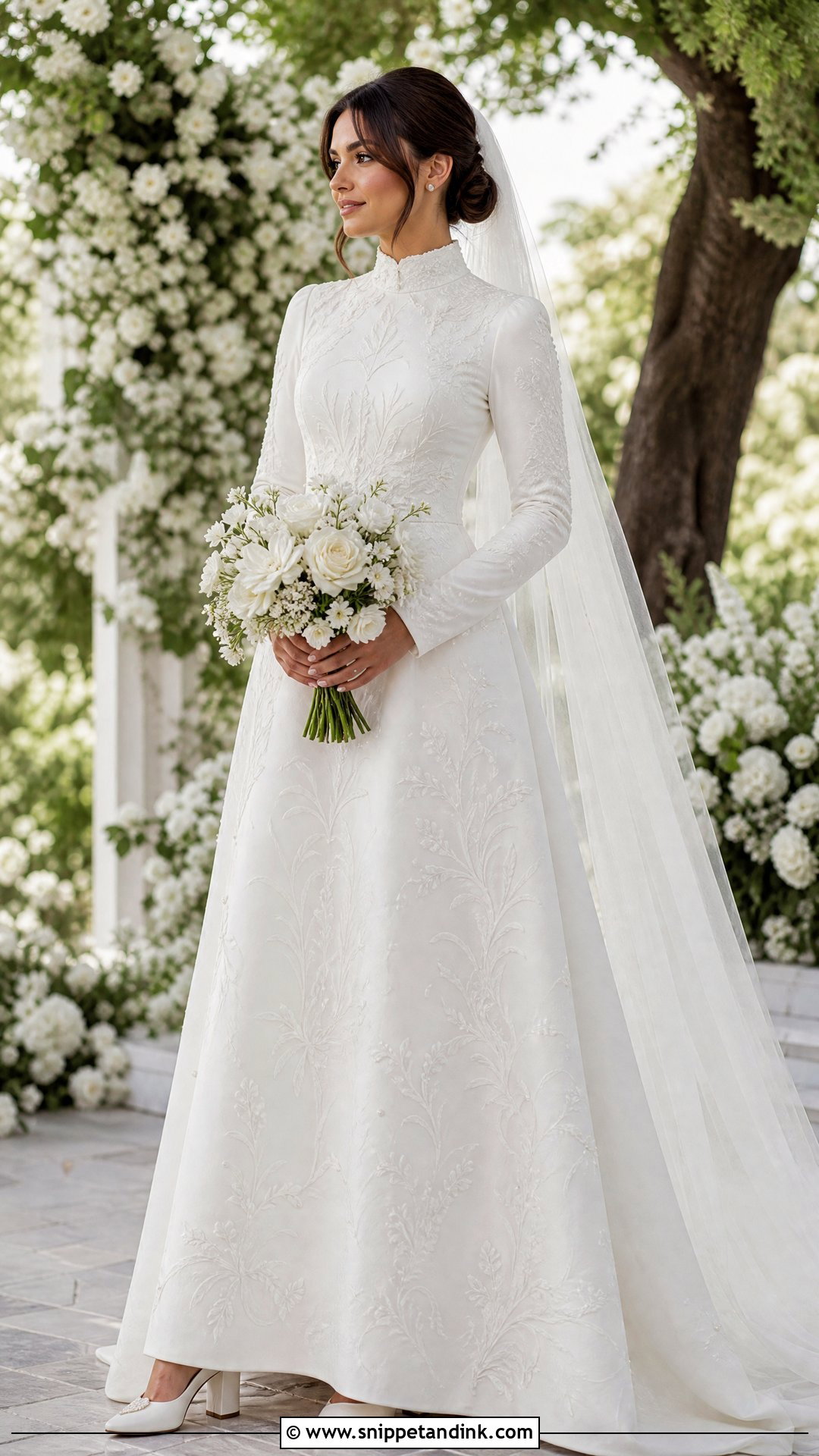 Modest Embroidered Wedding Dress - Snippet and Ink - 25 Modest Old Money Wedding Dress Ideas
