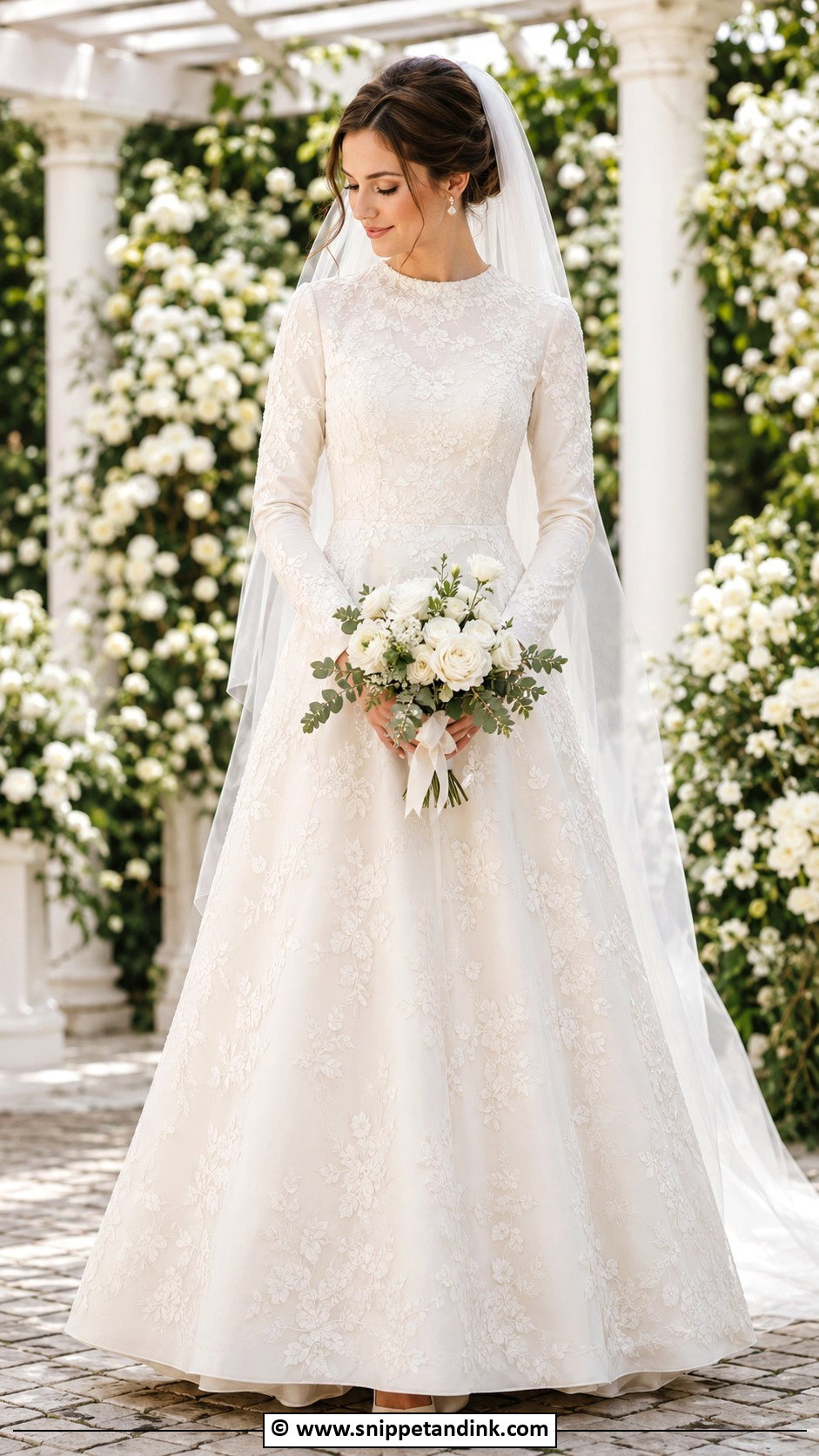 Modest Embroidered Wedding Dress - Snippet and Ink - 30 Modest Wedding Dress Ideas