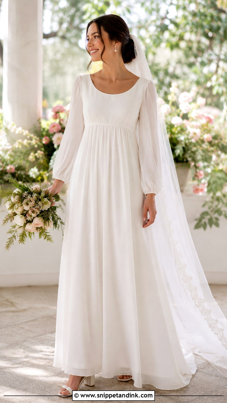 Modest Empire Waist Wedding Dress - Snippet and Ink - 25 Modest Bride Dress Ideas