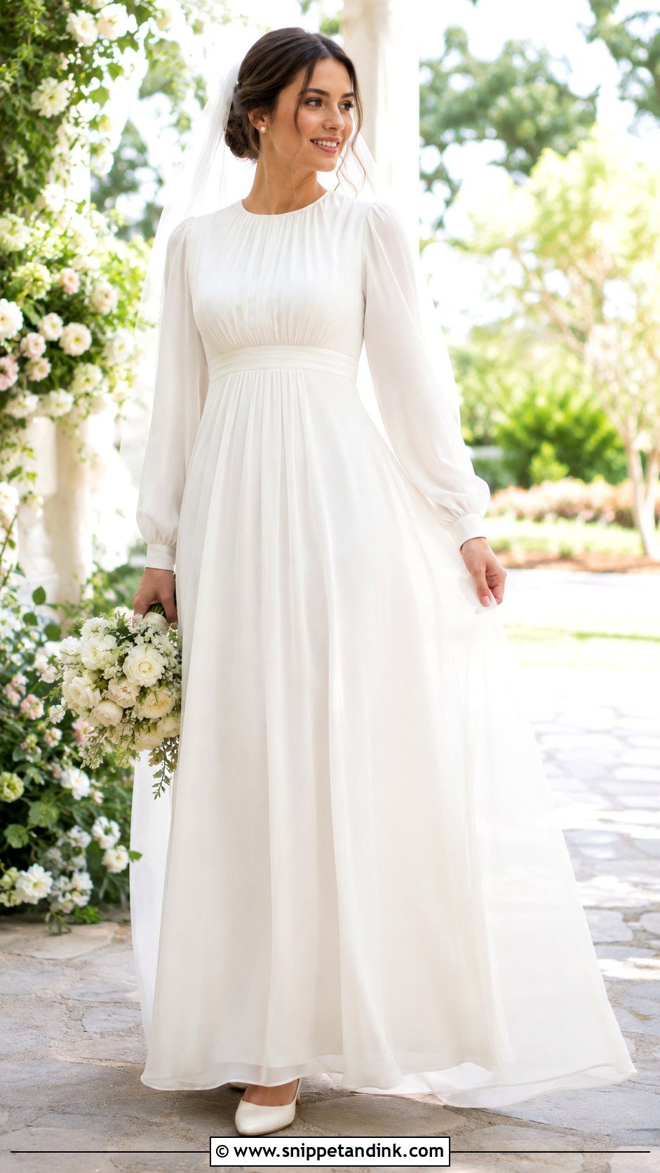 Modest Empire Waist Wedding Dress - Snippet and Ink - 25 Simple Modest Wedding Dresses