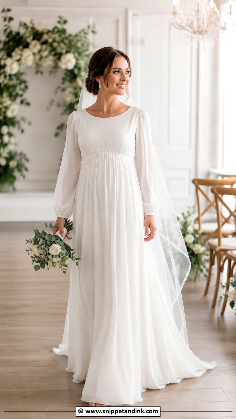Modest Empire Waist Wedding Dress - Snippet and Ink - 30 Conservative Wedding Dress Ideas