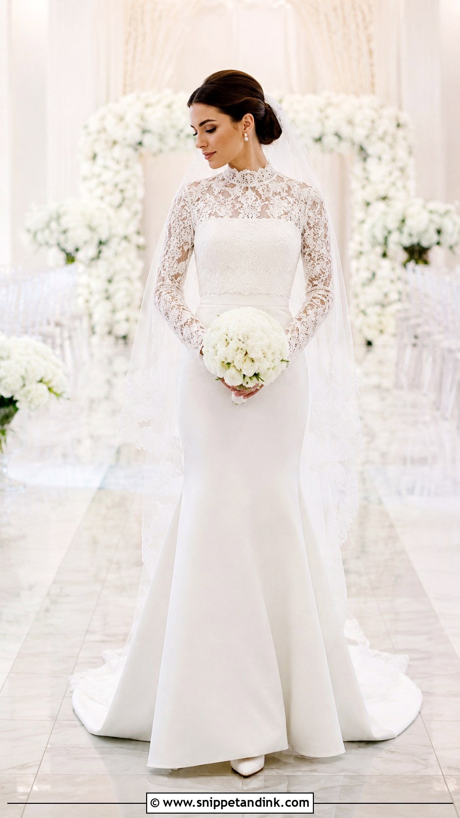 Modest Fishtail Wedding Dress - Snippet and Ink - 20 Fishtail Wedding Dresses