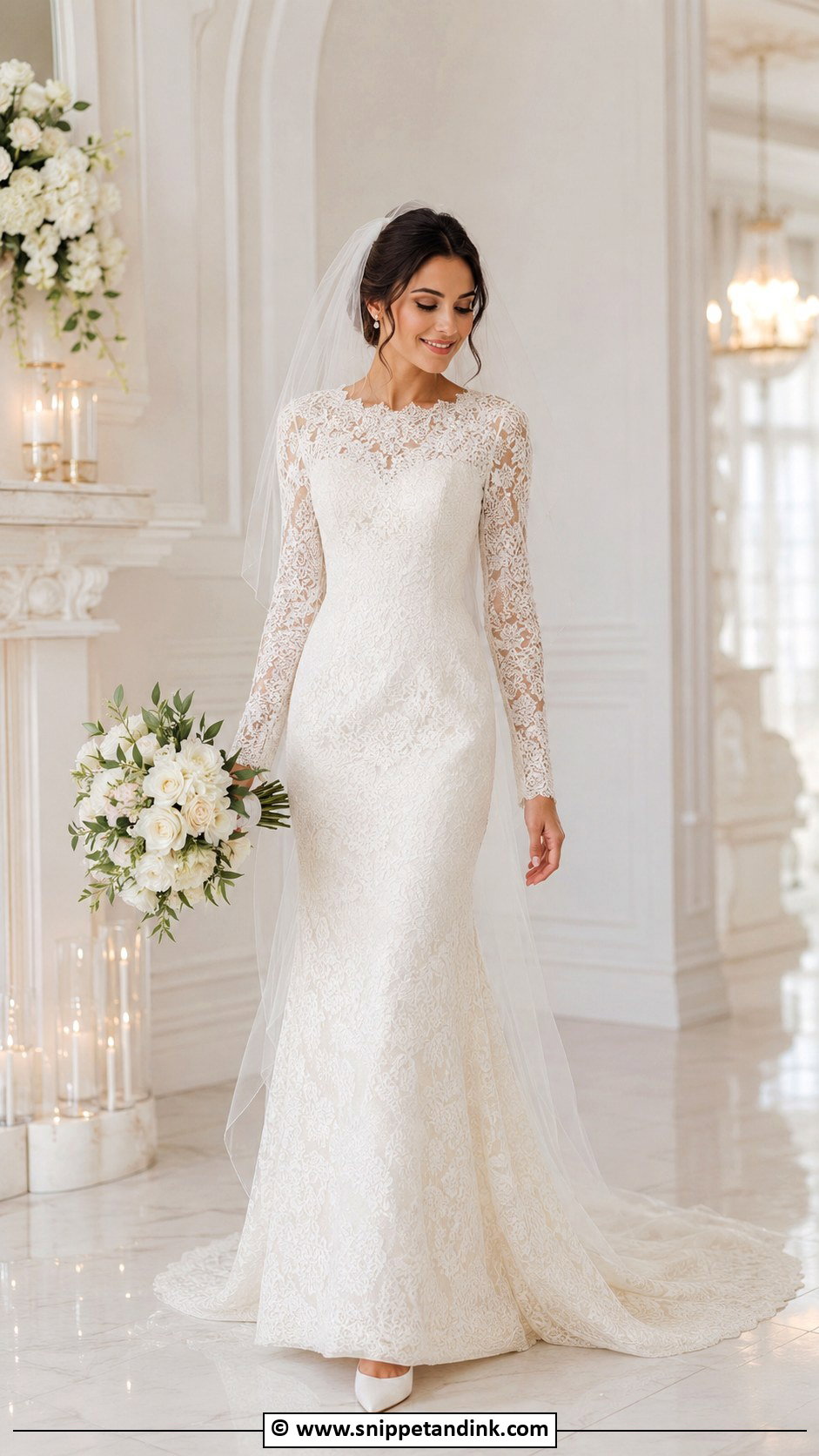 Modest Fit And Flare Wedding Dress - Snippet and Ink - 35 Modest Wedding Dresses