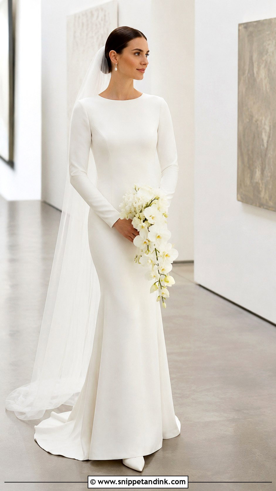Modest Fit and Flare Wedding Dress - Snippet and Ink - 20 Modest Long Sleeve Wedding Dress Ideas
