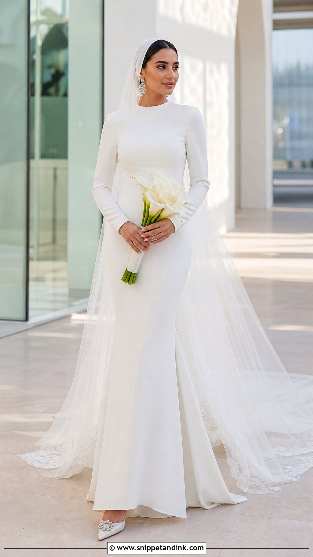 Modest Fitted Arab Wedding Dress - Snippet and Ink - 25 Arab Wedding Dresses