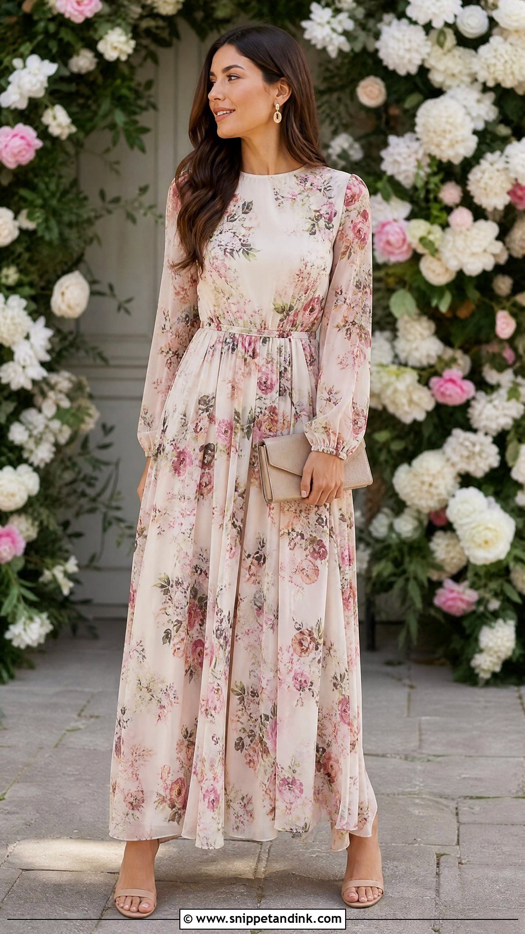 Modest Floral Wedding Guest Dress - Snippet and Ink - 25 Modest Wedding Ideas