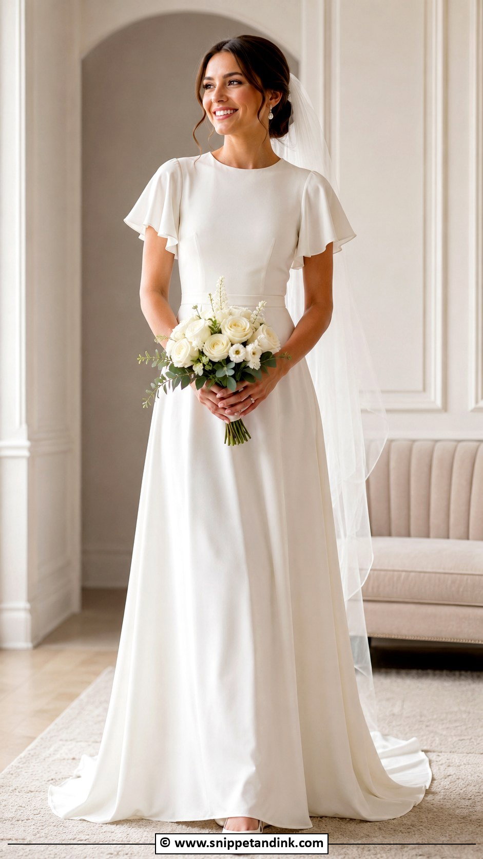 Modest Flutter Sleeve Wedding Dress - Snippet and Ink - 25 Flutter Sleeve Wedding Dress Ideas