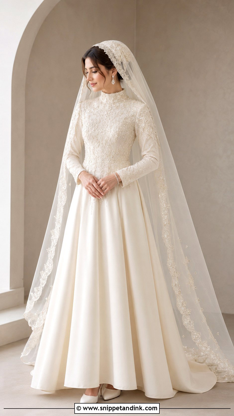 Modest Gown Nikkah Dress - Snippet and Ink - 30 Nikkah Dress for Bride Ideas