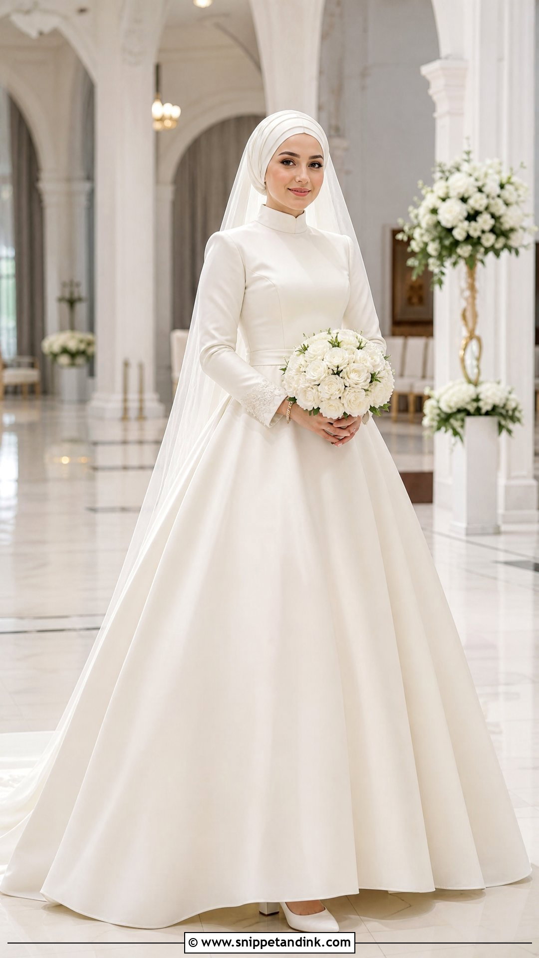 Modest High Collar Ball Gown - Snippet and Ink - 20 Wedding Dress with Collar Ideas