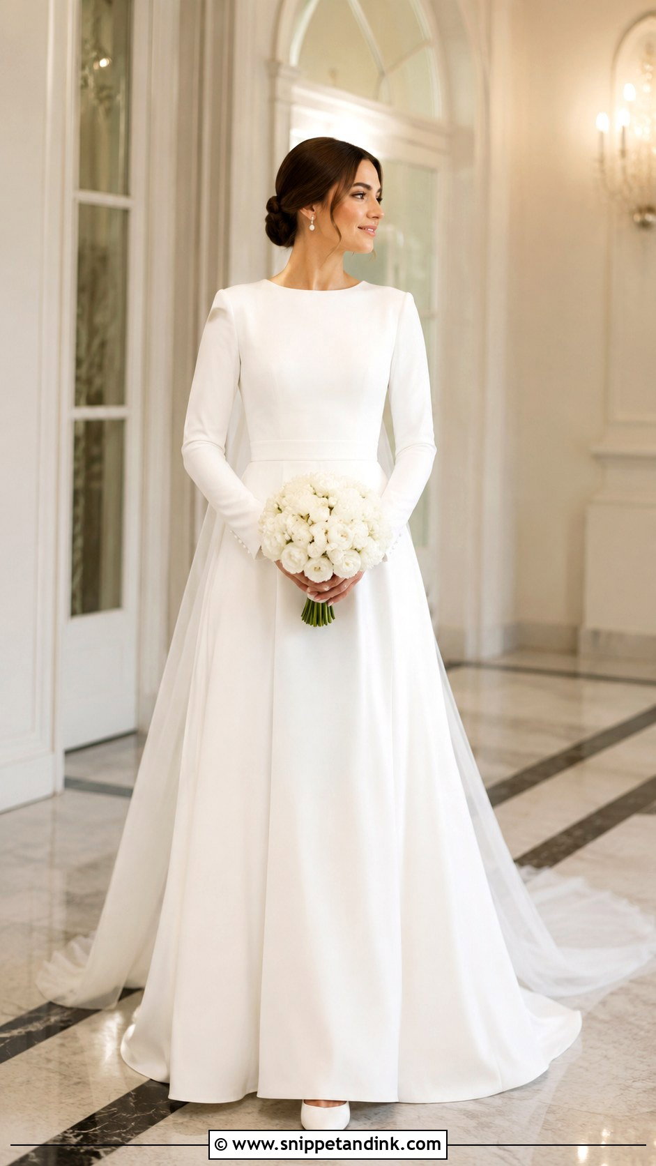 Modest High Neck Bridal Wedding Outfit - Snippet and Ink - 20 Brides Wedding Outfits