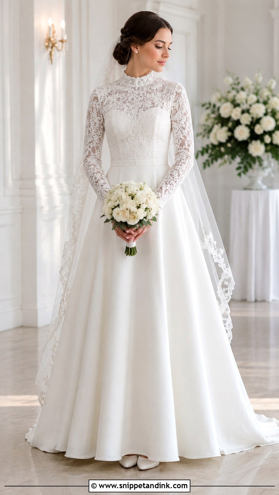 Modest High Neck Marriage Gown - Snippet and Ink - 20 Marriage Gowns Brides