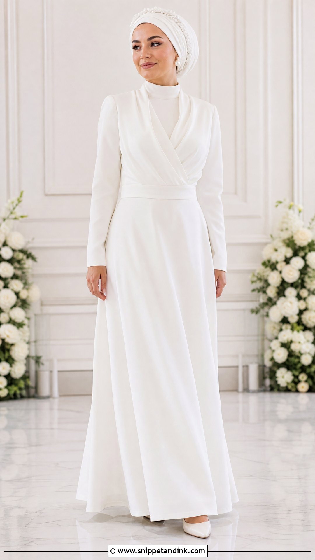 Modest High Neck Robe Wedding Dress - Snippet and Ink - 20 Robe Wedding Dress Ideas