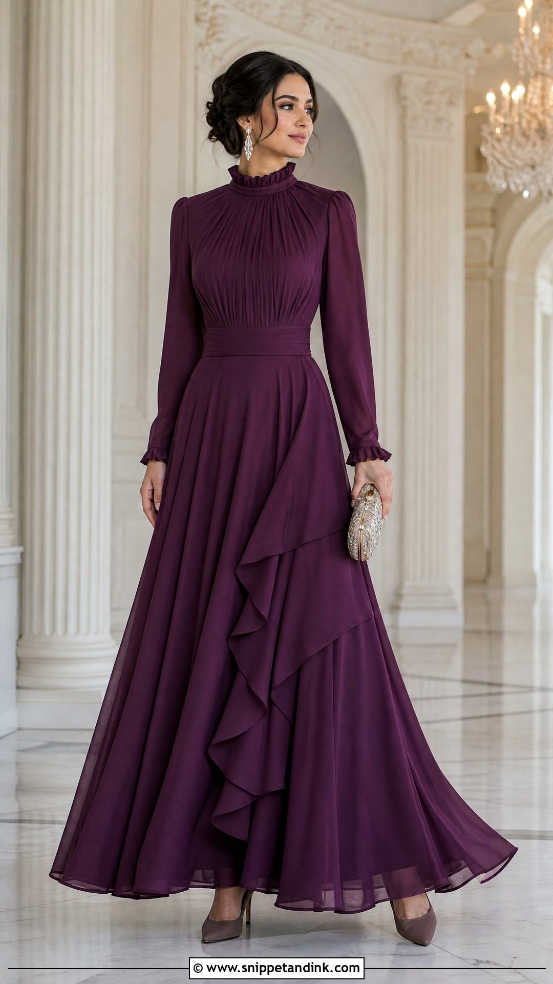 Modest High Neck Ruffle Ball Gown - Snippet and Ink - 20 Ruffle Ball Gown Ideas