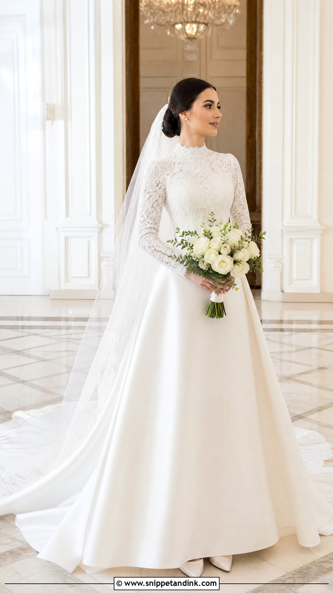 Modest High Neck Wedding Dress - Snippet and Ink - 20 Wedding Bridal Dress Ideas