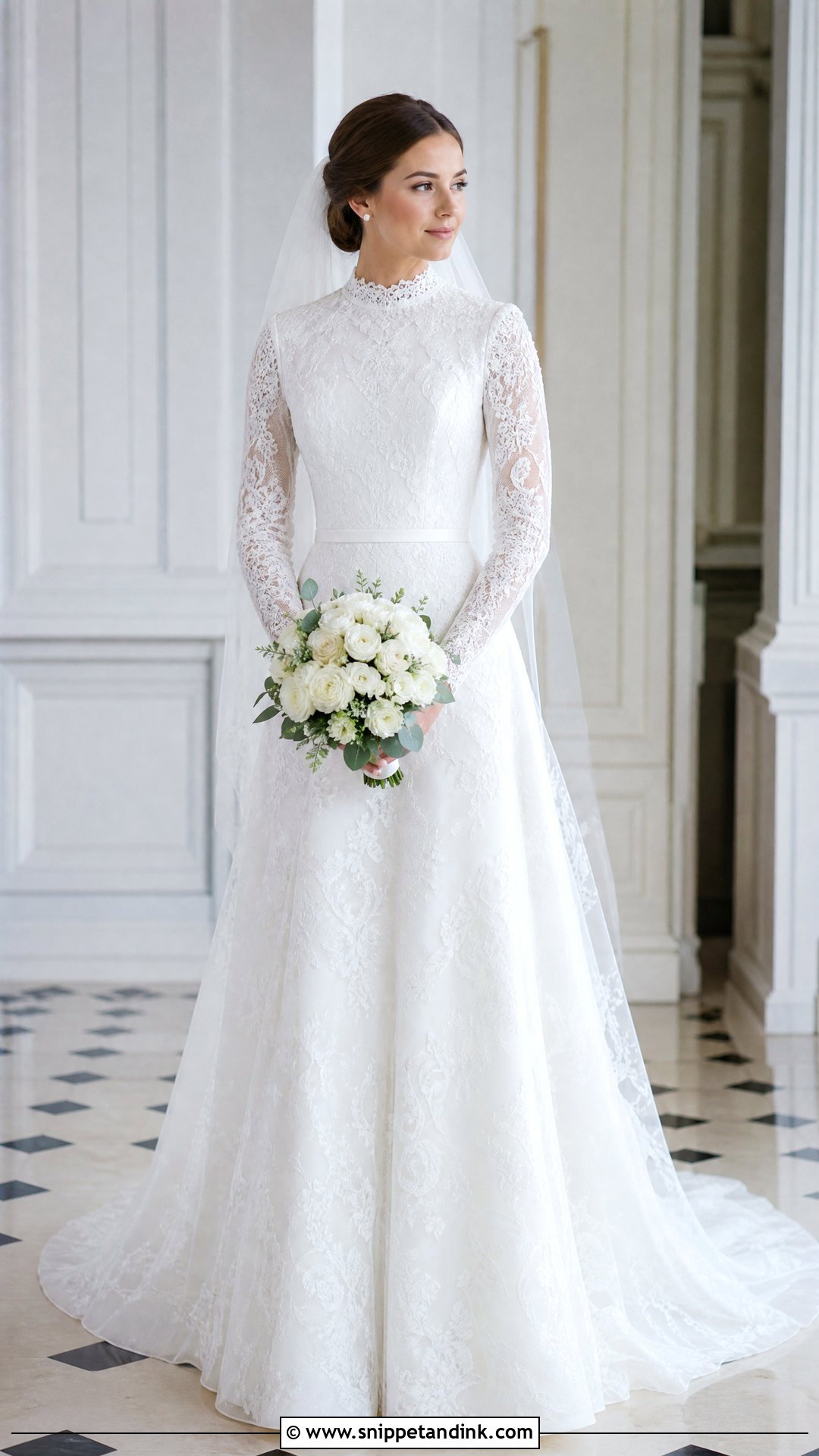 Modest High Neck Wedding Dress - Snippet and Ink - 20 Womens Wedding Dresses
