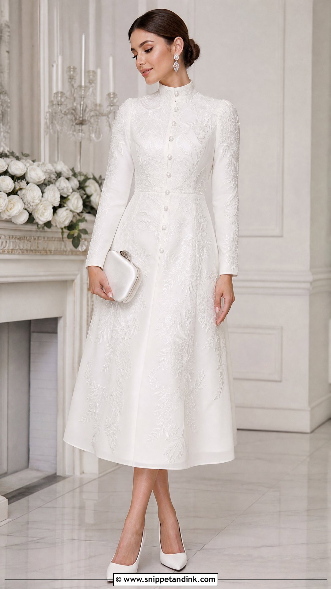 Modest High Neck Wedding Night Dress - Snippet and Ink - 20 Wedding Night Dress Brides Ideas