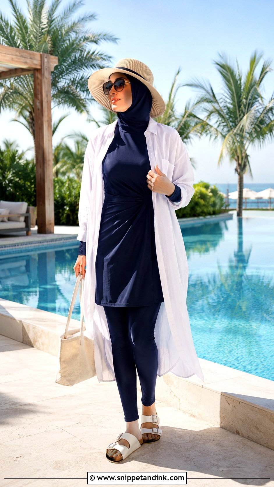 Modest Honeymoon Poolside Outfit - Snippet and Ink - 20 Modest Honeymoon Outfits