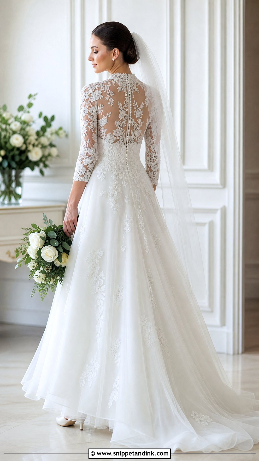 Modest Illusion Back Wedding Dress - Snippet and Ink - 20 Illusion Back Wedding Dress Ideas