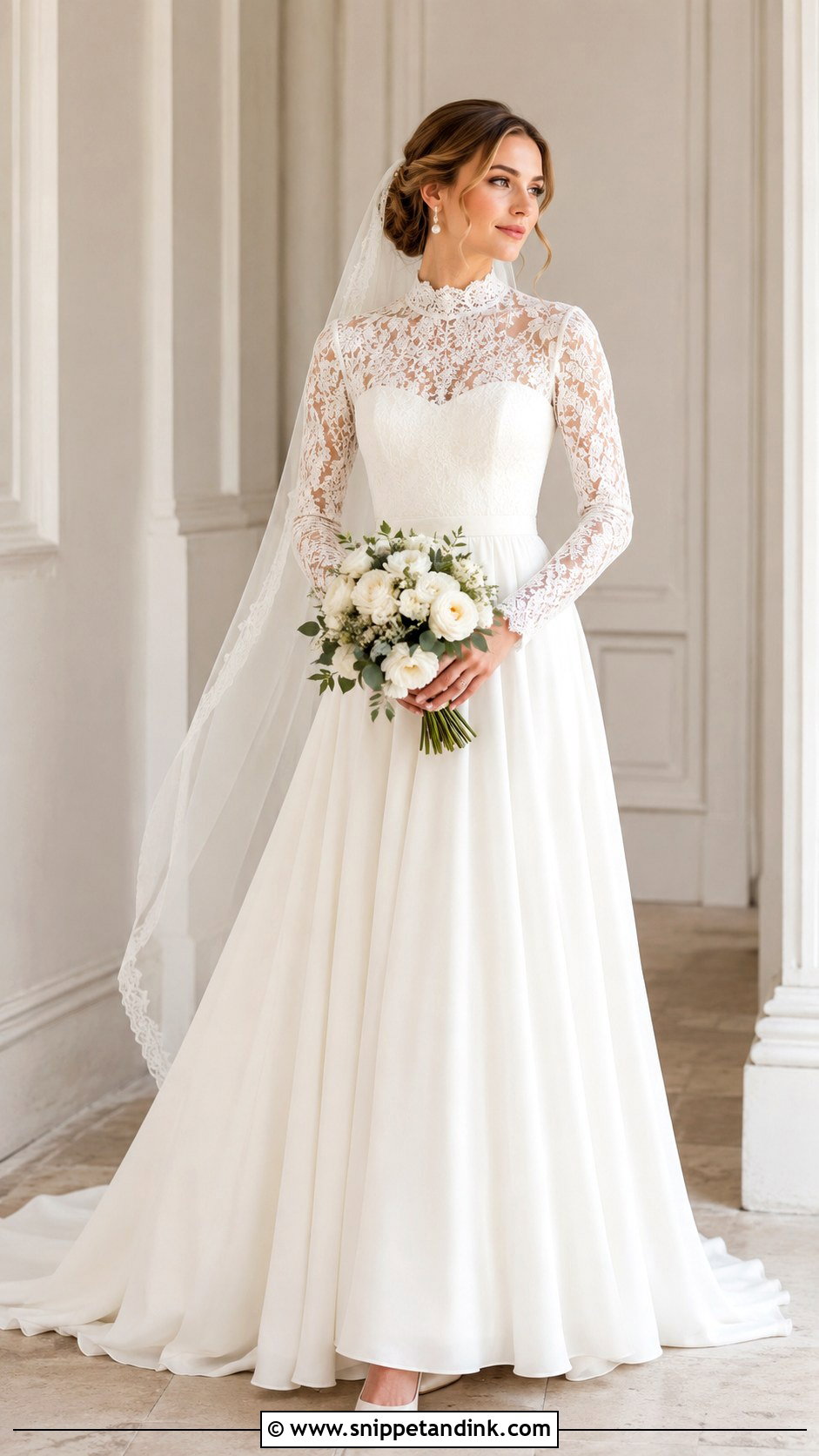 Modest Illusion Neckline Wedding Dress - Snippet and Ink - 25 Illusion Neckline Wedding Dress Ideas